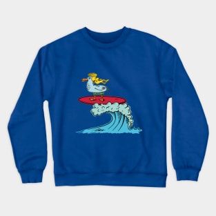 Surfing Bird Crewneck Sweatshirt